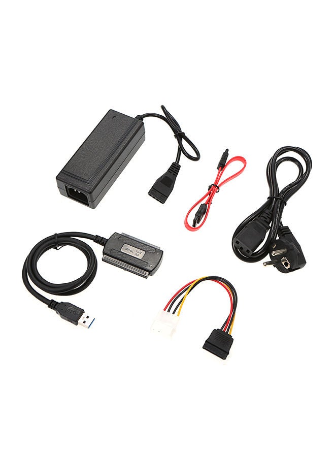 NIBEMINENT 5-Piece Multi-Functional Super Speed To SATA/IDE Adapter Set Black 