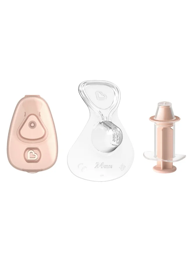 Munchkin Flow Nipple Shield+ Size 24mm – See-Through Milk Flow, Soft Silicone, Travel Sterilizer & Cleaning Kit