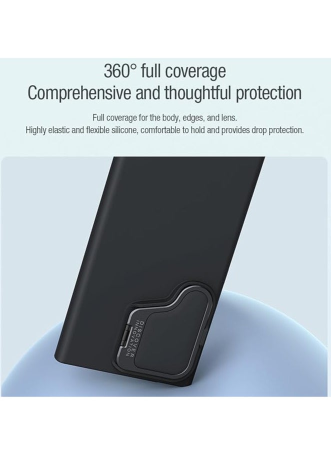 General Samsung Galaxy S24 Ultra protective shell, environmentally friendly liquid silicone protective cover, with invisible camera holder, soft fiber interior, scratch-resistant  - Image 4