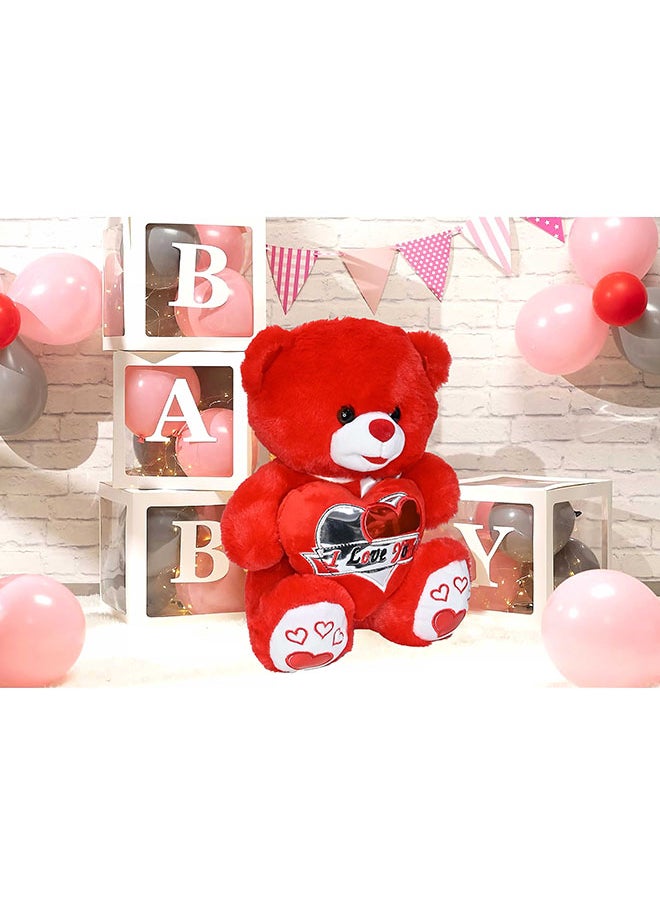 Toyland 30cm Red Teddy Bear Toy with Holding Heart Shape for Girls Friend and Couples Anniversary Valentine and Birthday Gift  - Image 3