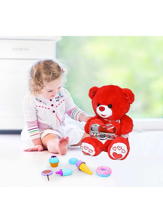 Toyland 30cm Red Teddy Bear Toy with Holding Heart Shape for Girls Friend and Couples Anniversary Valentine and Birthday Gift  - Image 2