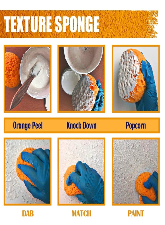LAVEVE Knockdown Texture Sponge for Wall and Drywall Patch/Repair - Home Decor DIY Painting Ceiling Wall Texture - 2 Pcs - Image 3