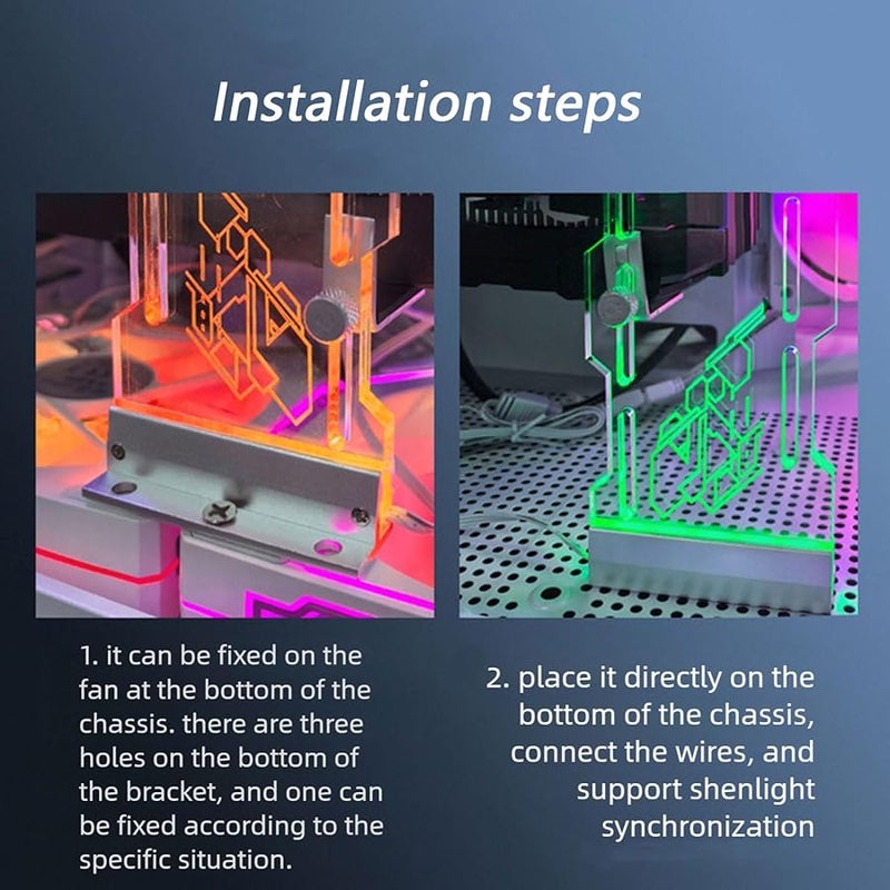 Silver Multiple Position Acrylic GPU Stand With ARGB Light Sync For Desktop PC silver - Image 5