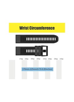 Dado Silicone Replacement band 22 mm Compatible with Garmin watch Fenix 7 | Fenix 6 | Fenix 5 | 6 Pro | 5 Plus | Approach S60 | Forerunner 945 Smartwatch strap (Black)  - Image 5