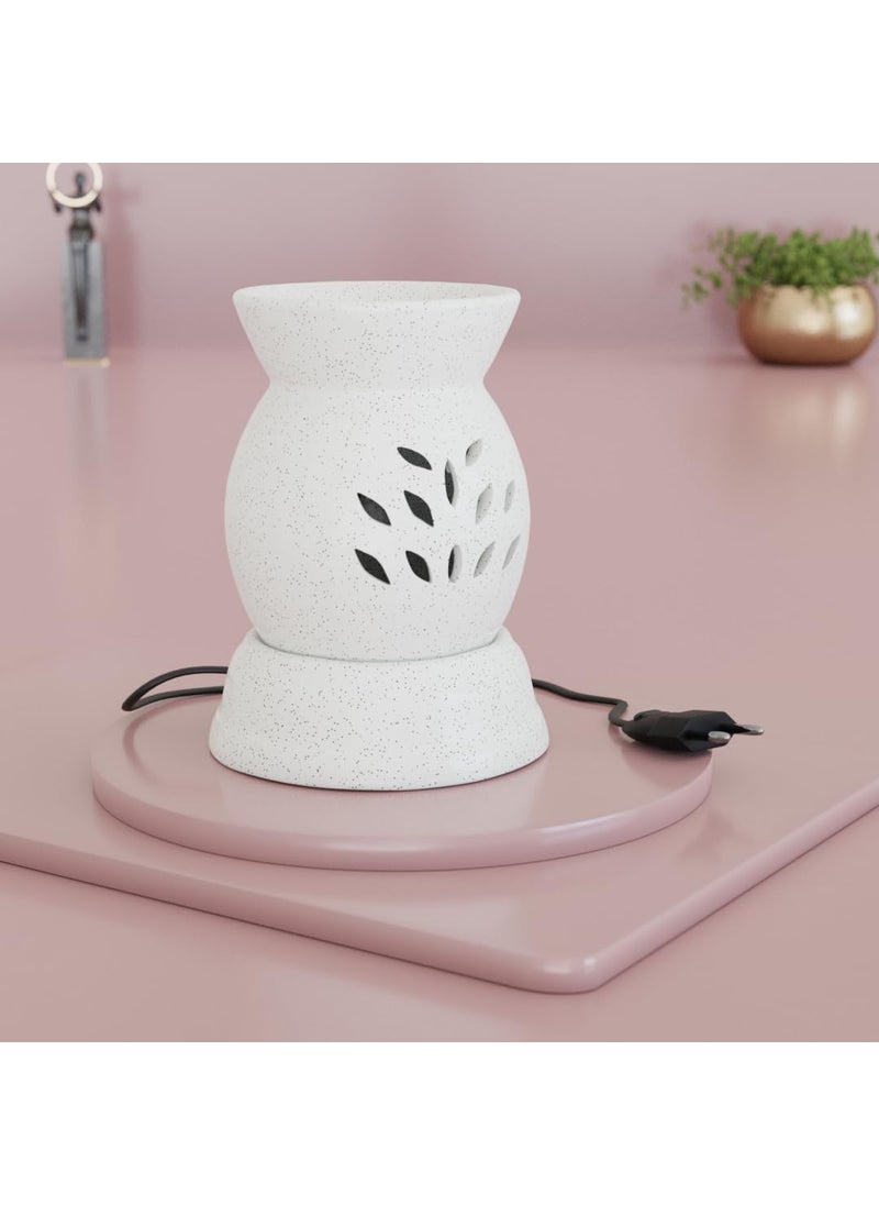 Medhini Medhini by Earth Store Small Zen Electric Ceramic Aroma Diffuser Fragrance Humidifier Aroma Oil Burner for Office Home Dcor Aromatherapy White  - Image 1