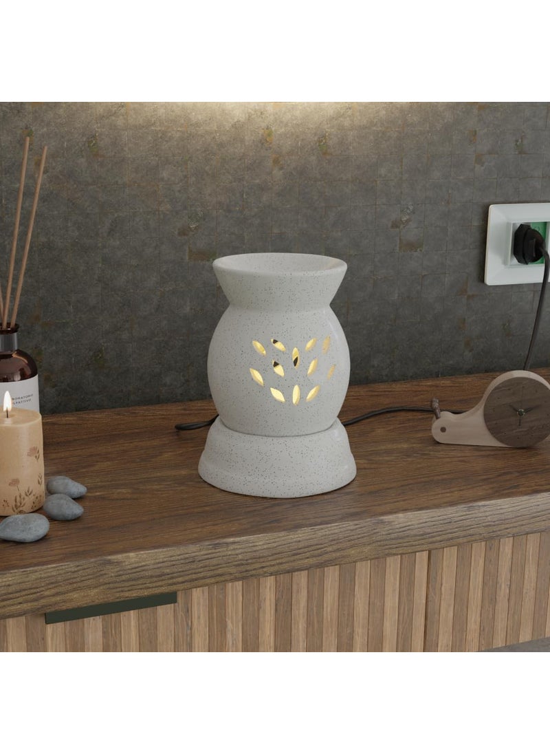 Medhini Medhini by Earth Store Small Zen Electric Ceramic Aroma Diffuser Fragrance Humidifier Aroma Oil Burner for Office Home Dcor Aromatherapy White  - Image 4