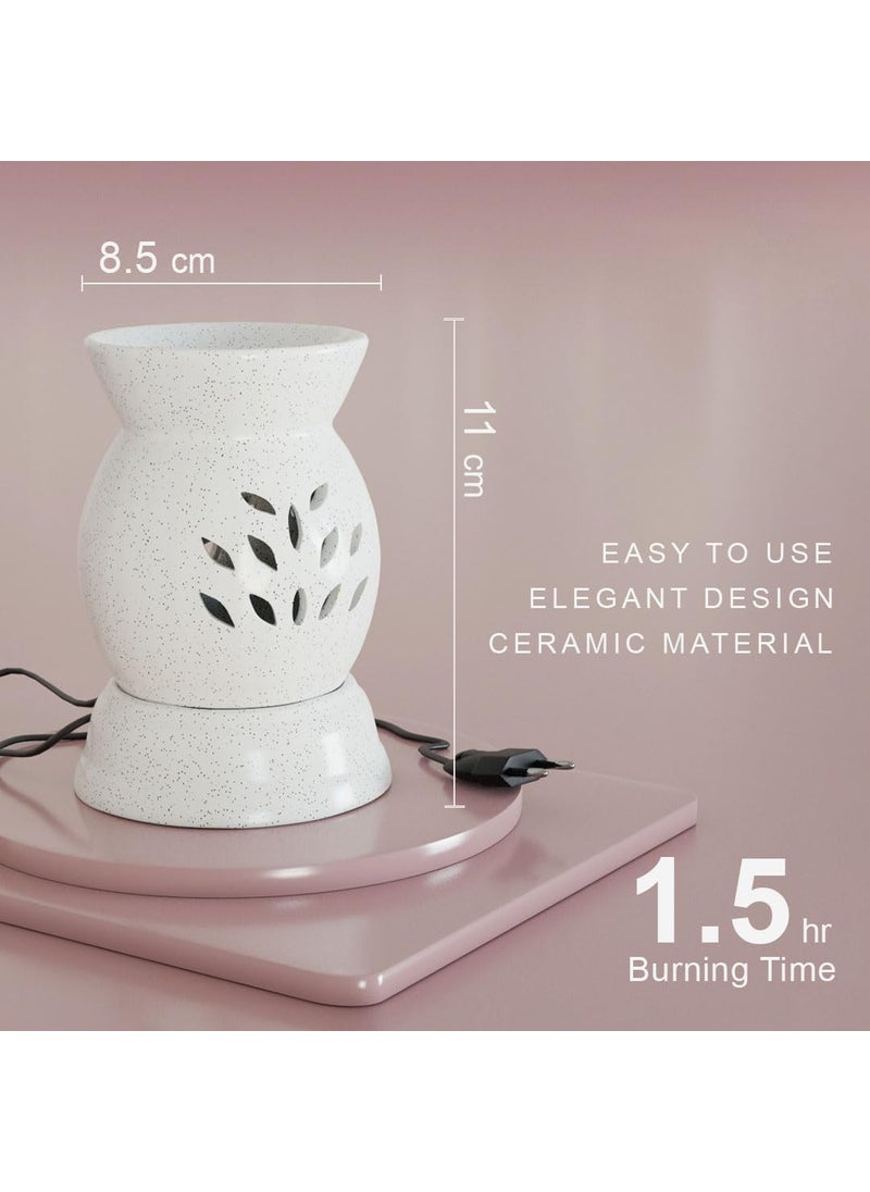Medhini Medhini by Earth Store Small Zen Electric Ceramic Aroma Diffuser Fragrance Humidifier Aroma Oil Burner for Office Home Dcor Aromatherapy White  - Image 2