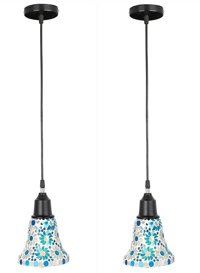 AFAST Hand Decorative Mozac Pendant Hanging Ceiling Lamp Light Ornamented with Chips & Beads for Magical Lighting (Set of Two) AR-63 - Image 1