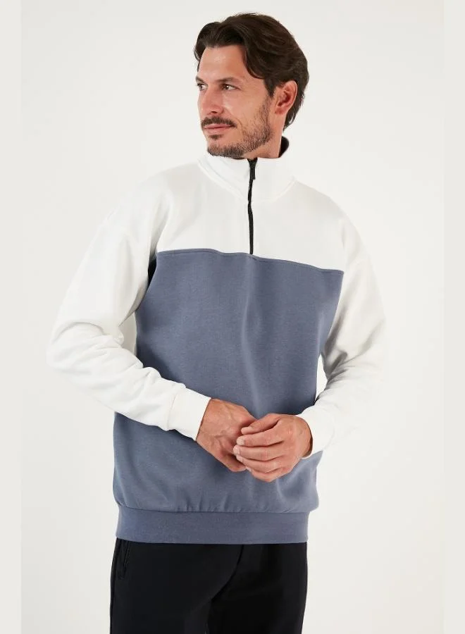 Buratti Buratti Regular Fit Zip-Up Stand-Up Collar Fleece Lined Soft Winter Sweatshirt for Men 5905343