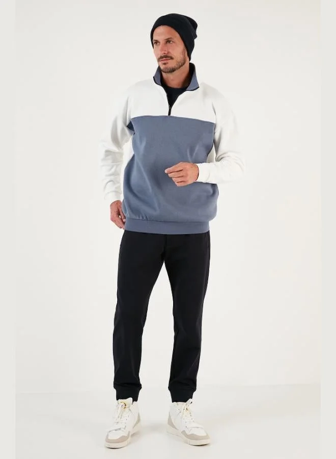 Buratti  Buratti Regular Fit Zip-Up Stand-Up Collar Fleece Lined Soft Winter Sweatshirt for Men 5905343 for Men | Best Price UAE