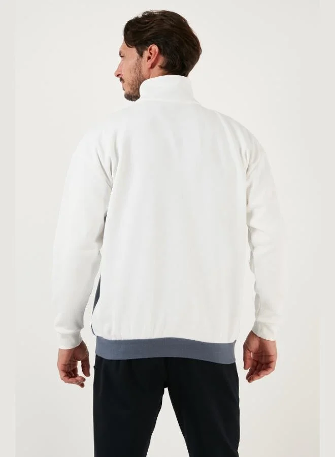 Buratti  Buratti Regular Fit Zip-Up Stand-Up Collar Fleece Lined Soft Winter Sweatshirt for Men 5905343 for Men | Best Price UAE