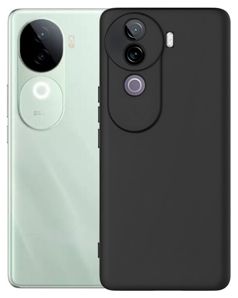 SPAZY CASE® Vivo V40E 5G / iQOO Z9s 5G Back Cover | Soft Silicone Slim Back Case Cover for Vivo V40E 5G / iQOO Z9s 5G - Black - Image 1