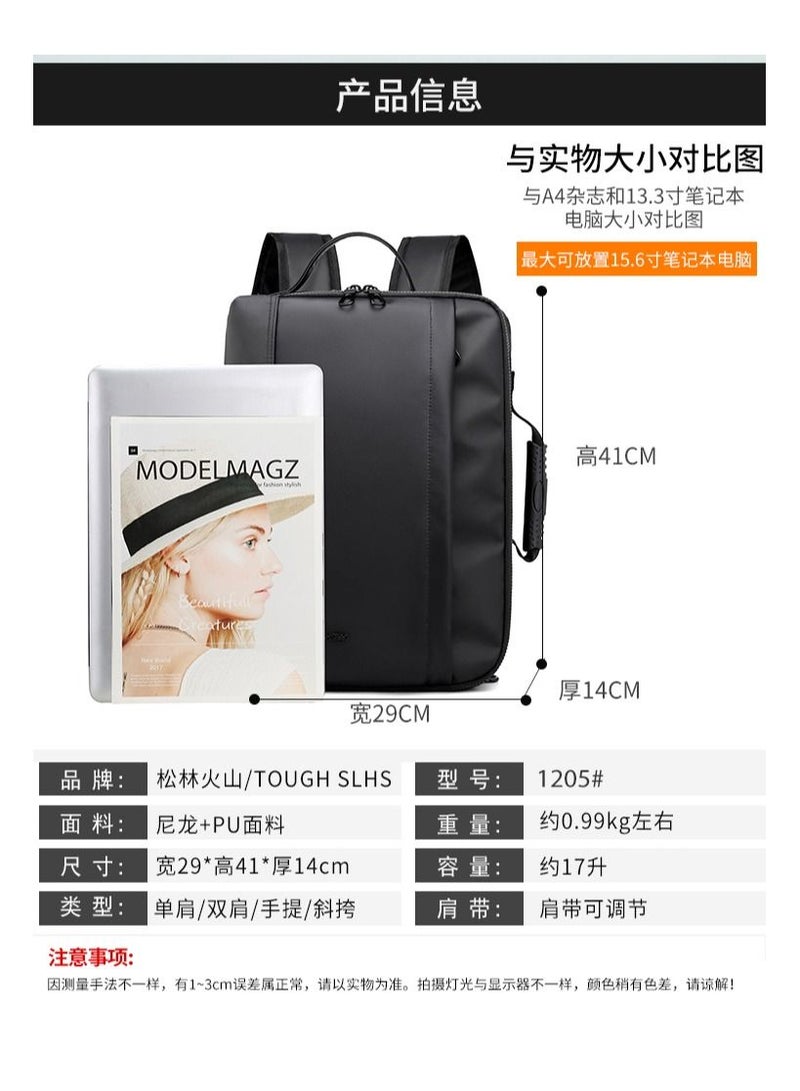 1205 15.6-Inch Nylon Laptop Large Capacity Backpack Bag Multifunction Waterproof, Blue - Image 3