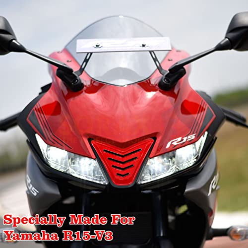 Sorax Front Nose Air Intake Cover Filter Nose Grill Protect from Dust for Yamaha R15 V3 (Red) - Image 2