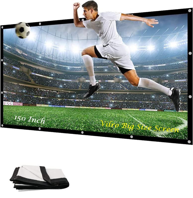 Vilro Large Projector Screen 150 Inch of Matte White Material 16:9 Projection Movies Screen Outdoor Projection Screen for Church School Home Indoor 1.6 Gain-(Width 332 cm x 187 cm Height) - Image 1