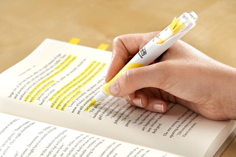 Post It Post-it Flags + Highlighter, 3 Pack, 50 Color Coordinated Flags/Highlighter, Yellow, Pink, Blue (689-HL3) - Image 2