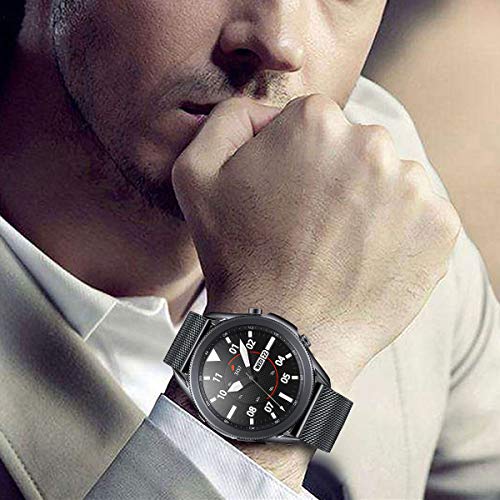 DEALELE Bands Compatible with Samsung Galaxy Watch 46mm / Galaxy 3 45mm / Gear S3, 22mm Stainless Steel Metal Mesh Replacement Strap for Huawei Watch 4/4 Pro / 3/3 Pro / GT4 / GT3 46mm (Black) - Image 4