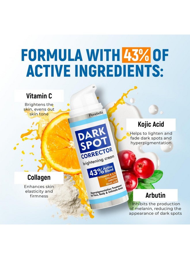PENEBELLA Dark Spot Remover for Face and Body - 43% Active Ingredients Blend with Vitamin C, Niacinamide, Collagen - Skin Lightening Cream for Women and Men - Dark Spot Corrector - Brightening Cream - Image 3