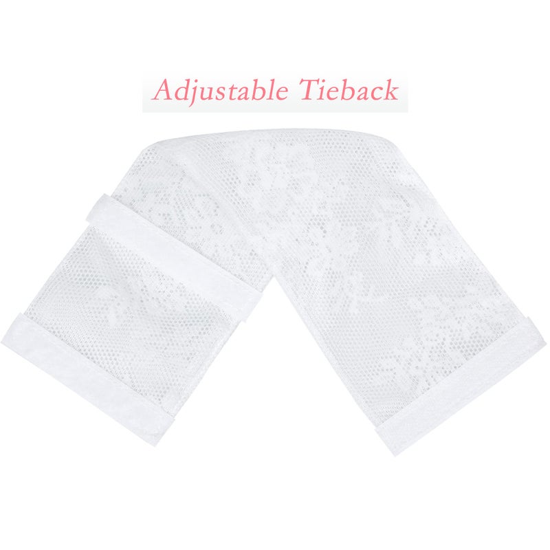 Moslovstar Lace Sheer Curtains French Sidelight Panels for Front Glass Door, Rod Pocket Floral Half Short Door Curtains with Tiebacks, 25" W x 40" L, 2 Pieces - Image 4