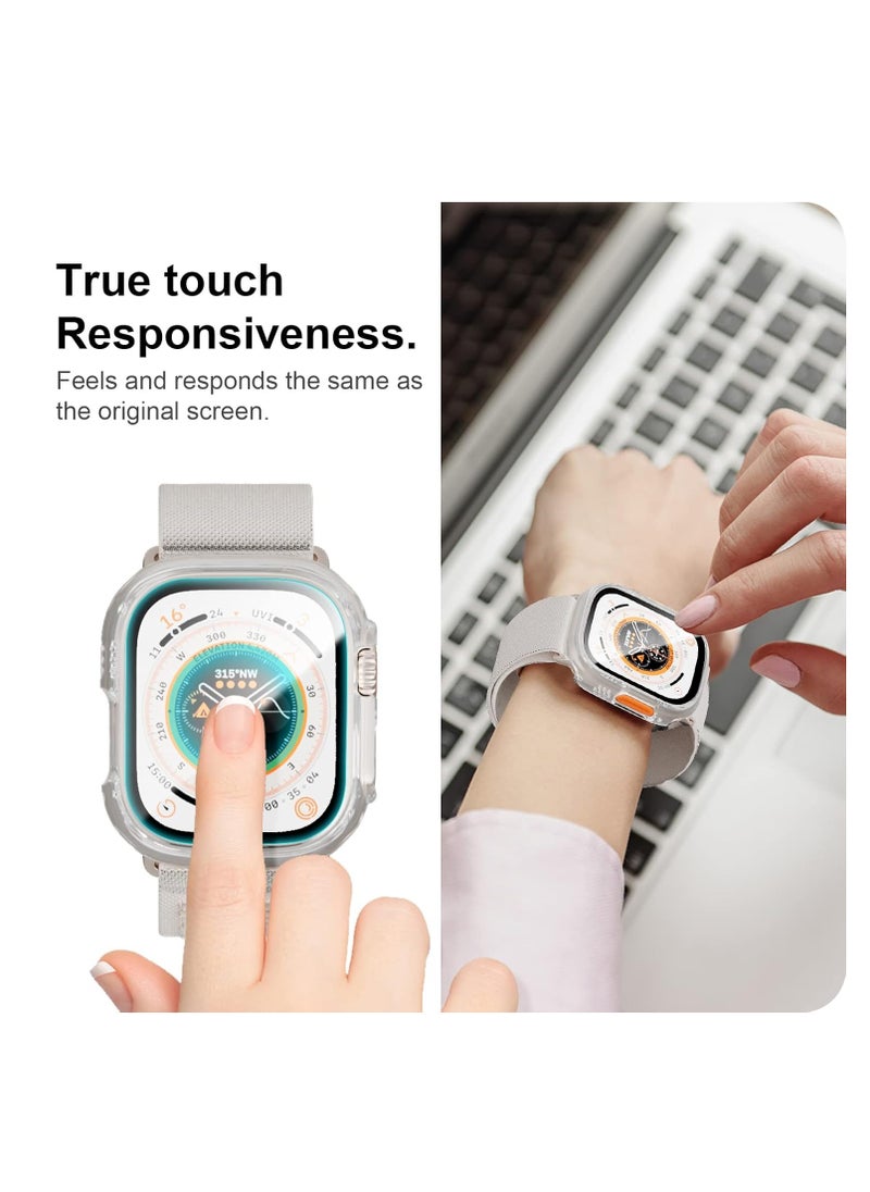 Aookay [2 Pack] Case with Tempered Glass Screen Protector for Apple Watch Ultra 3 / Ultra 2 / Ultra 49mm, Slim Guard Bumper Full Coverage Hard PC Protective Cover Thin Case for iWatch 49mm Accessories (Clear)  - Image 3