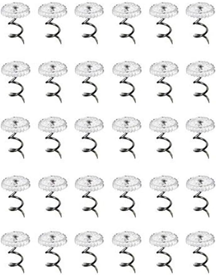 EYAKEG 30 Pcs Bedskirt Pins, Clear Heads Twist Pins for Upholstery, Slipcovers and Bedskirts - Image 1
