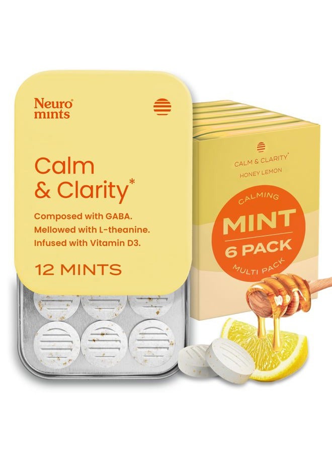 Neuro نعناع الهدوء والوضوح (72 قطعة) - خالي من السكر مع L-theanine + GABA + فيتامين D3 - مكملات دماغية نوتروبيك للذاكرة - تعزز الهدوء وتخفيف التوتر للرجال والنساء - نكهة العسل والليمون - Image 1