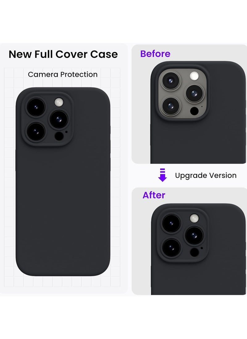 DUSALA Shockproof iPhone 15 Pro Max Case with 2 Screen Protectors – Waterproof Liquid Silicone Rubber Full Cover Protective Case for iPhone 15 Pro Max 6.7 Inch (Black) - Image 3
