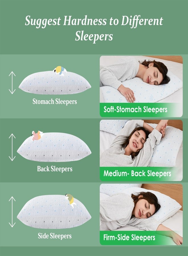 Dreamood Cooling Pillows Queen Size Set of 2 with Extra Stuffing 100% Shredded Memory Foam Pillows with Washable Cover for Side Back Stomach Sleeper Hypoallergenic - Image 4