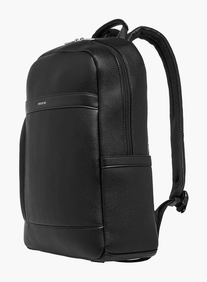 DUCHINI Solid Backpack with Adjustable Straps and Zip Closure - 31x17x43 cm
