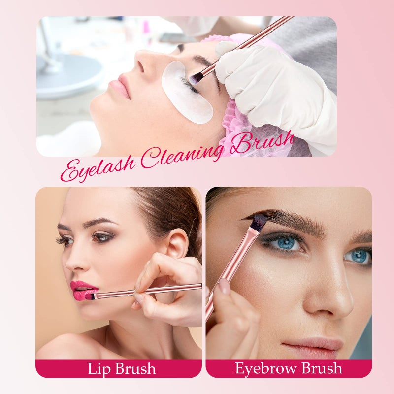 Perthlin 12 Pcs Eyeshadow Smudge Brush 2 in 1 Eyeshadow Double Ended Concealer Brush Under Eye Small Soft Firm Pointed Foundation Makeup Applicator for Blending Liner(Rose Gold) - Image 5