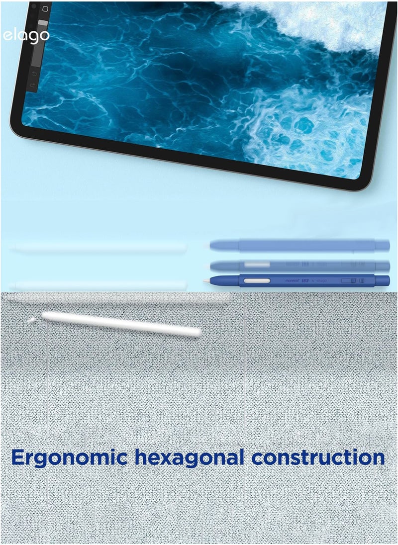 Elago elago x MONAMI Compatible with Apple Pencil Pro Case / Apple Pencil 2nd Gen Case Compatible with Magnetic Charging Double Tap - Deep Blue  - Image 5