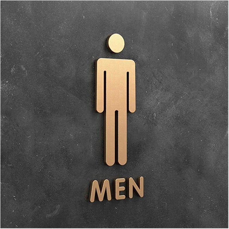 Restroom Sign 3D Arrow Toilet Sign Plate Elegant Wash Room Door Wall Label Sticker WC Bathroom Signage Board Art Home Bathroom Decor(Color-28,18x11cm) - Image 1