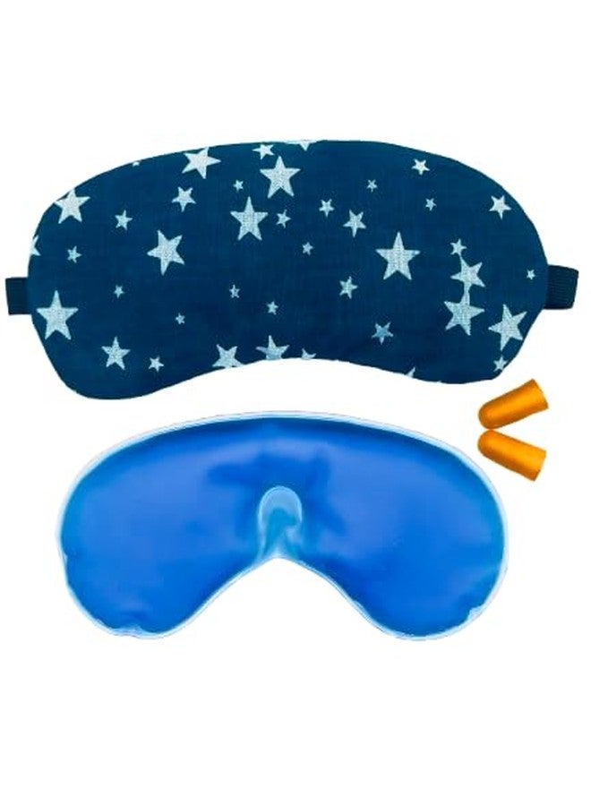 Samtrish Beach Theme + Blue Star Pattern + Blue Sleepy s Cooling Gel Eye Mask with Earplugs + Hot & Cold Gel Therapy Mask Combo for Sleep, Relaxation & Travel - Image 5