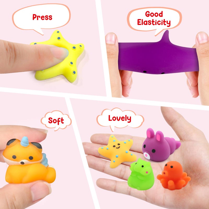 SURCVIO 28 Pack Valentine Mochi Squishies Gifts for Kids, Greeting Cards and Animal Mochi Squishies Filled Heart-Shape Box Kawaii Squishies Stress Relief Fidget Toys Classroom Exchange Party Favors - Image 5