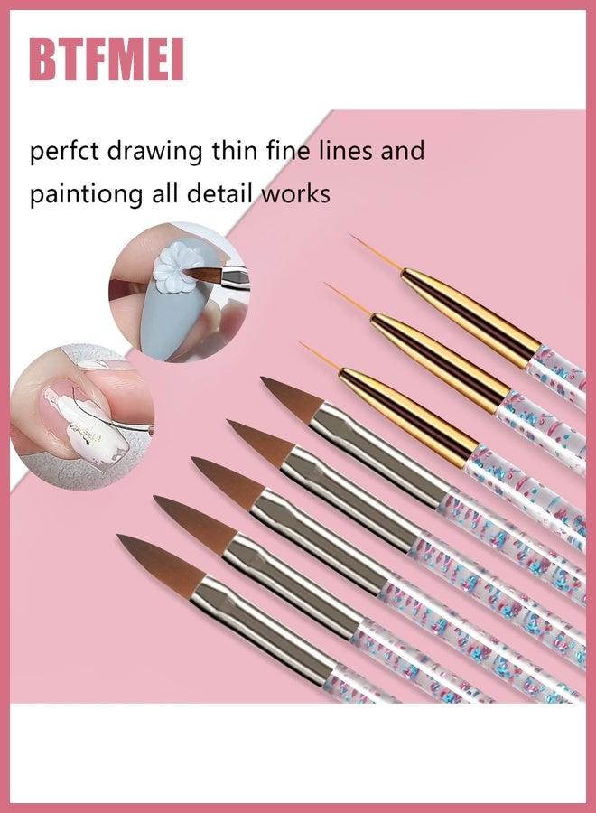 BTFMEI 31PCS Nail Art Brushes,Nail Art Design Tools Kit with Liner Brush Dotting Tools, Drawing Pens Design Tools, Polish Brushes for Women Nails Gel Painting - Image 2
