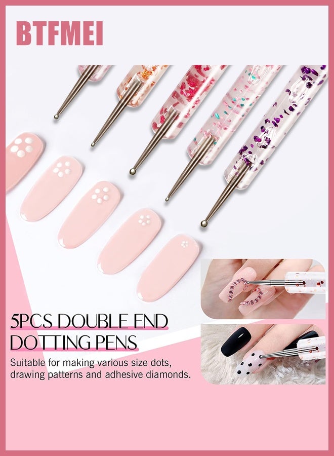 BTFMEI 31PCS Nail Art Brushes,Nail Art Design Tools Kit with Liner Brush Dotting Tools, Drawing Pens Design Tools, Polish Brushes for Women Nails Gel Painting - Image 4