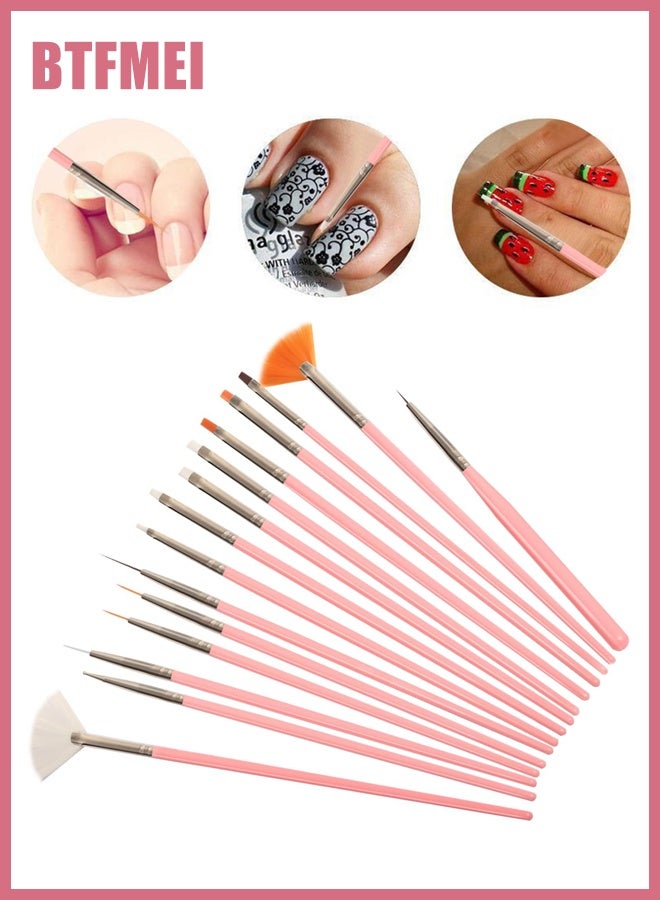 BTFMEI 31PCS Nail Art Brushes,Nail Art Design Tools Kit with Liner Brush Dotting Tools, Drawing Pens Design Tools, Polish Brushes for Women Nails Gel Painting - Image 5