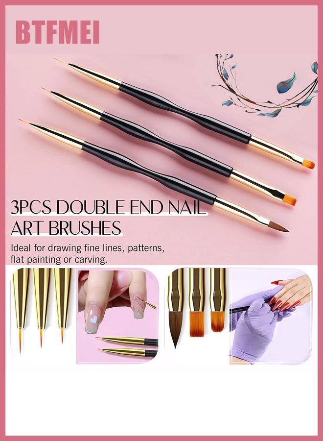BTFMEI 31PCS Nail Art Brushes,Nail Art Design Tools Kit with Liner Brush Dotting Tools, Drawing Pens Design Tools, Polish Brushes for Women Nails Gel Painting - Image 3