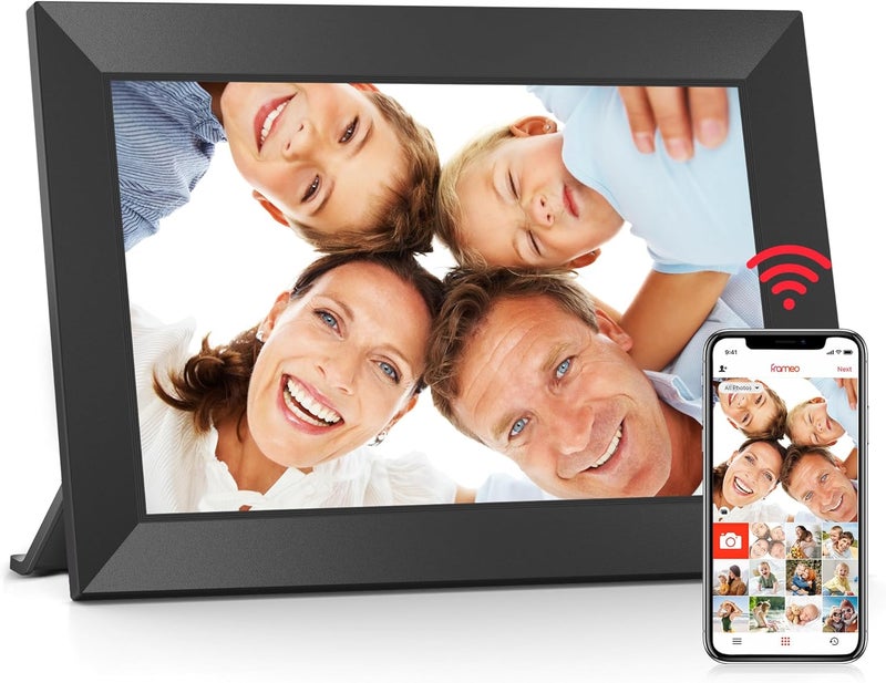 BIGASUO Frameo 10.1 Inch WiFi Digital Picture Frame, 1280x800 HD IPS Touch Screen Photo Frame Electronic, 32GB Memory, Auto-Rotate, Wall Mountable, Share Photos/Videos Instantly via Frameo App from Anywhere - Image 1