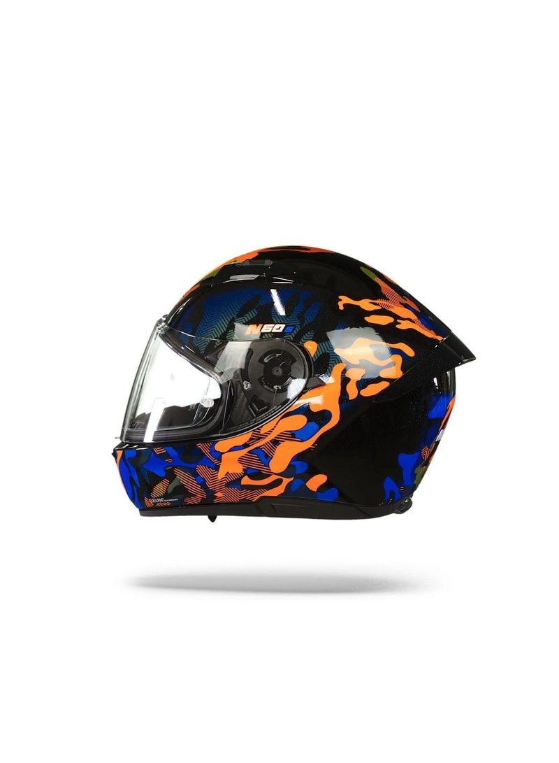 Nolan خوذة دراجة نارية كاملة الوجه نولان N60-6 فوكستروت 34 سوداء/زرقاء/برتقالي - Image 5