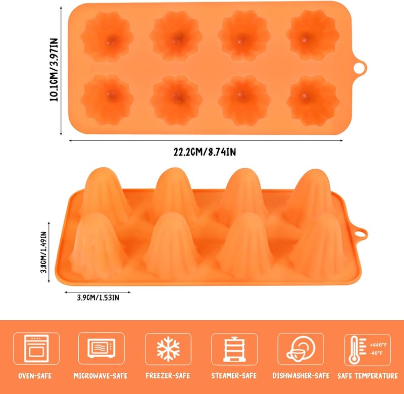 OFDNE Halloween Ghost Silicone Mold for Chocolate,Cute 8 Cavities Chocolate Molds,Funny 3D Halloween Chocolate Candy Molds for Soap Pudding Jelly Cakes Making - Image 2