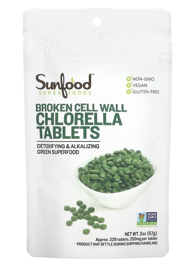 Broken Cell Wall Chlorella Tablets 250 mg 228 Tablets 2 oz (57 g)