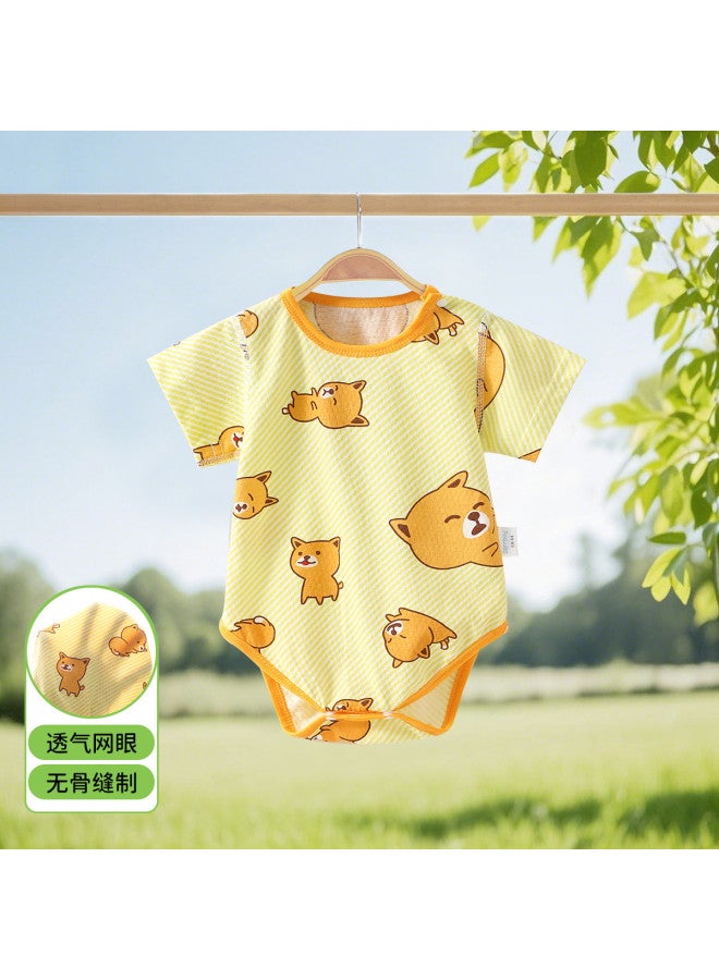 Bornbay class A Cotton Baby Bodysuit Thin Summer Short Sleeve Infant Romper Boys' Onesie - Image 2