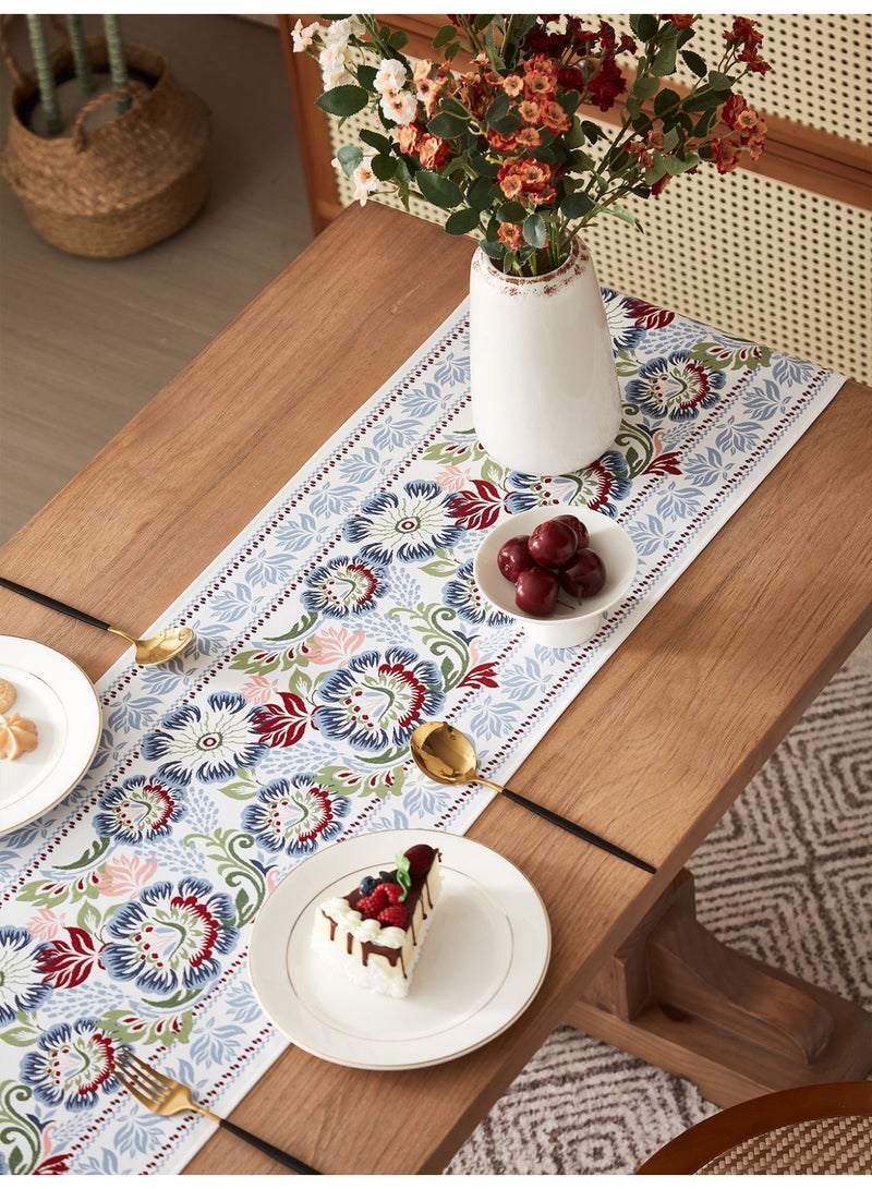 HomeNoor Vintage Bohemian Floral Printed Table Runner, Decorative Table Scarf for Dining Table Home Decor, 30×180cm - Image 1