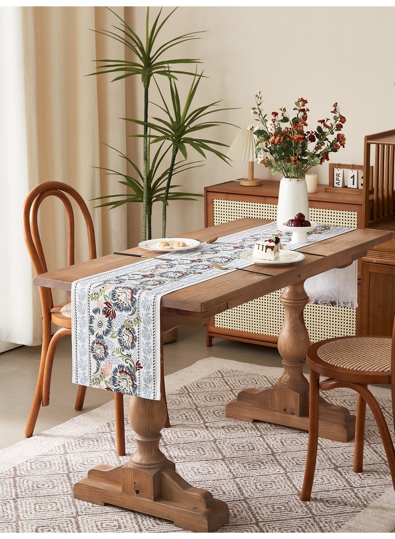 HomeNoor Vintage Bohemian Floral Printed Table Runner, Decorative Table Scarf for Dining Table Home Decor, 30×180cm - Image 3