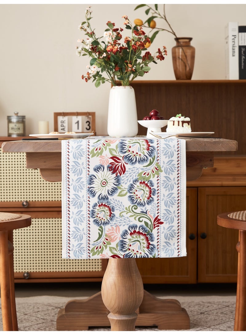 HomeNoor Vintage Bohemian Floral Printed Table Runner, Decorative Table Scarf for Dining Table Home Decor, 30×180cm - Image 4