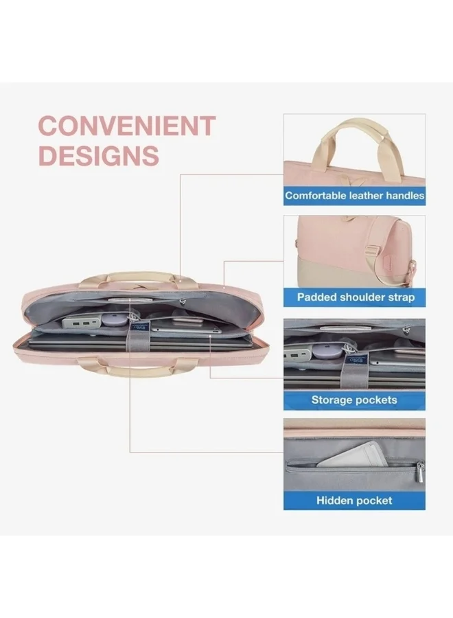 BAGSMART BAGSMART Light Pink 15.6 Inch Laptop Case Slim Computer Bag