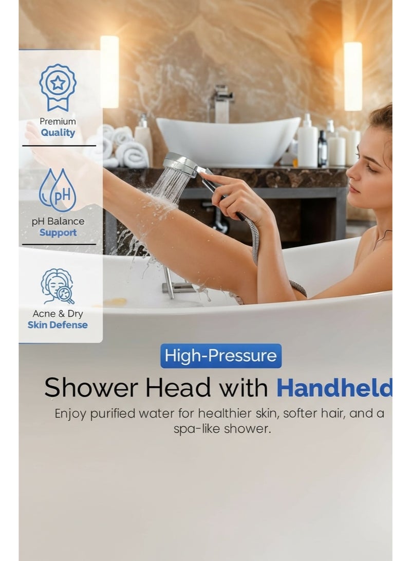 Lifenpure™ High-Pressure Modern ABS Rainfall Massage Shower Head with ACF Carbo Fibre filter LPS011 - Image 2