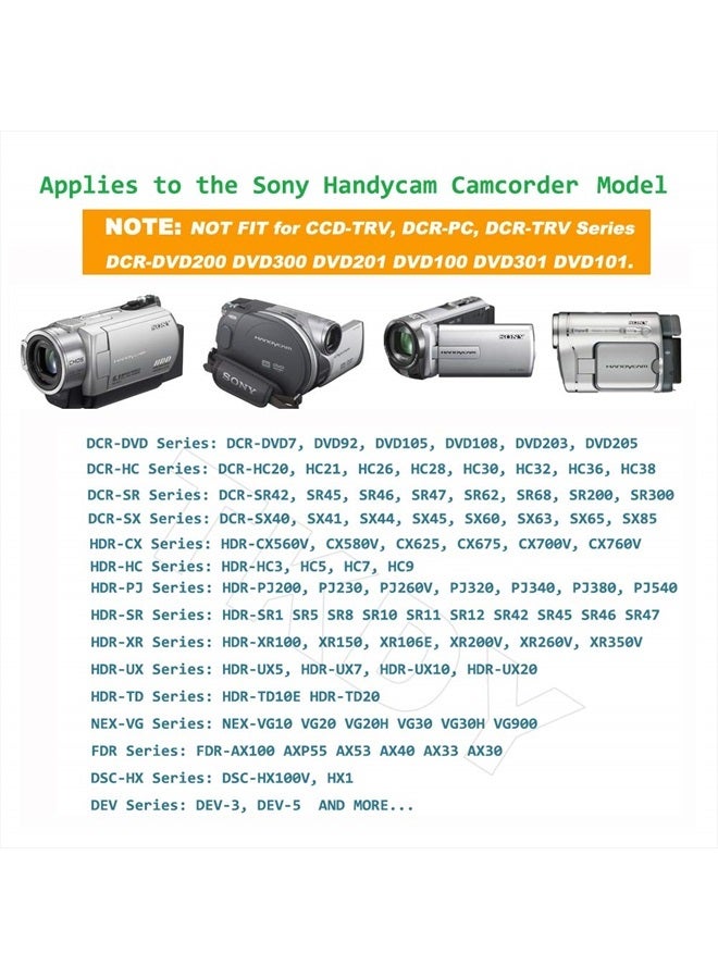 تي كي دي واي AC-L200 لشاحن كاميرا الفيديو Sony Handycam DCR-SX40 DCR-SX44 DCR-SR45 DCR-SR47 DCR-SX63 DCR-SX65 DCR-SX85 DCR-DVD105 DVD108 DVD610 DCR-SR62 DCR-SR68 سلك محول الطاقة AC. - Image 5