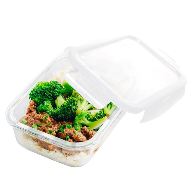 Cutting EDGE Rectangle Glass Food Storage Container 370 ML Microwave Safe Borosilicate Multipurpose Food Prep Containers Set of 1 with Plain Lid - Image 3
